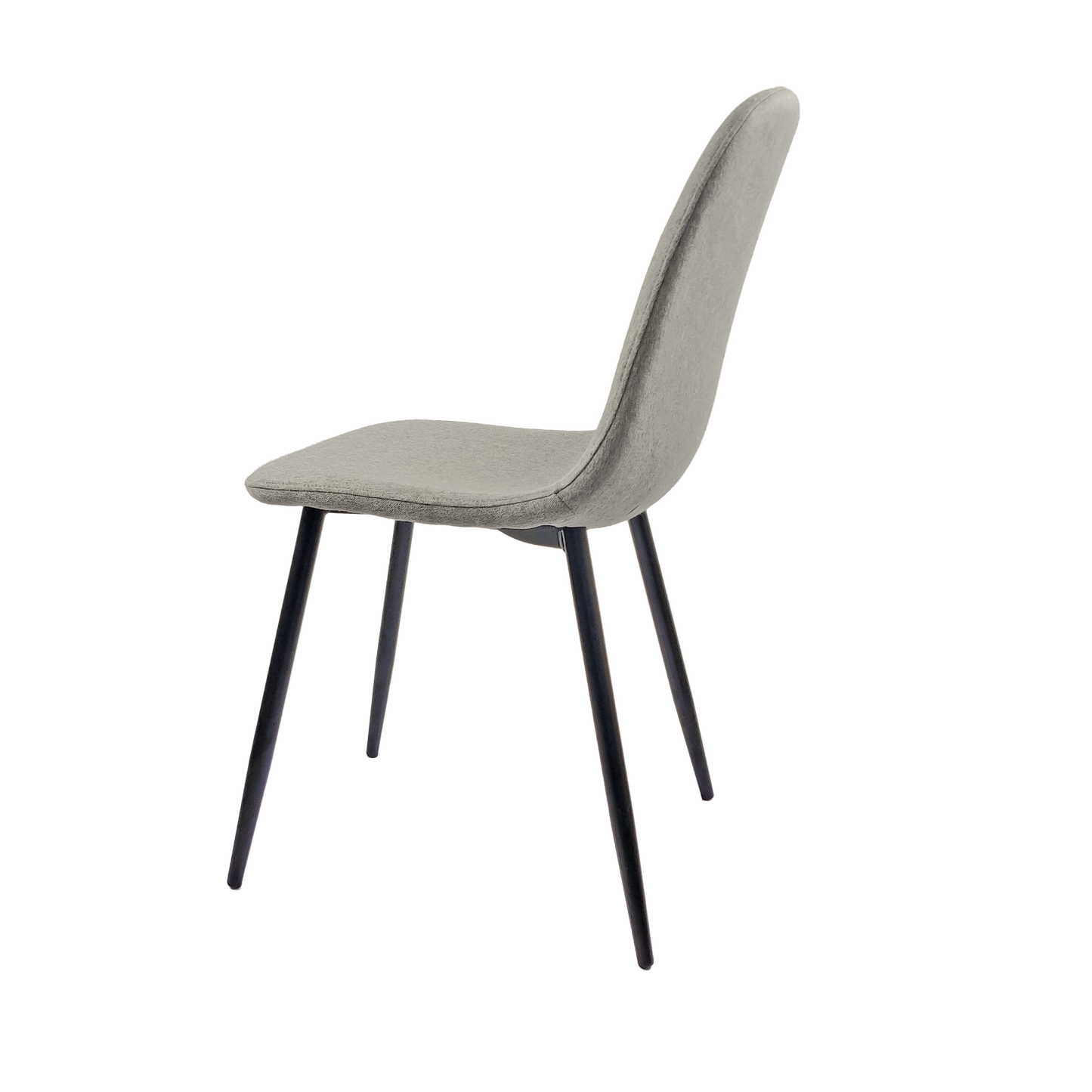 Ona II Fabric Dining Chairs with Black Metal Leg (Set of 2) - Light Gray