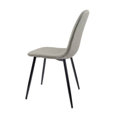 Ona II Fabric Dining Chairs with Black Metal Leg (Set of 2) - Light Gray