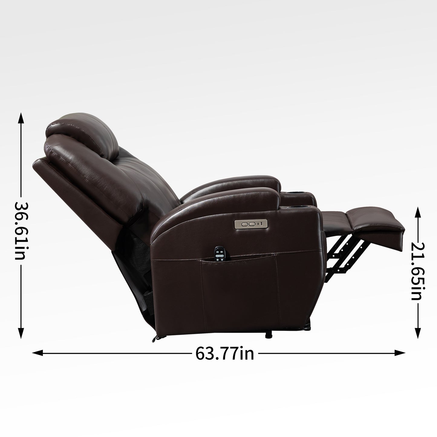 Adell Power Lift Recliner Chair with Heat and Massage - Brown