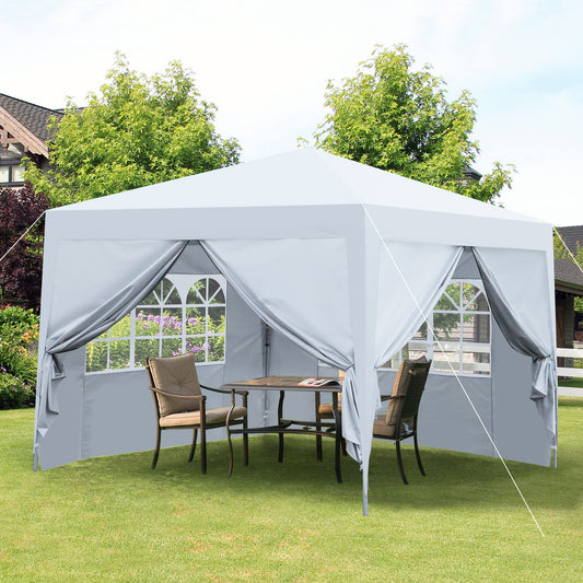 Cami 10 x 10 ft Outdoor Patio Gazebo Canopy Tent - White