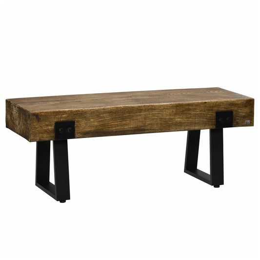 Olaf Rustic Wood Bench with Metal Legs