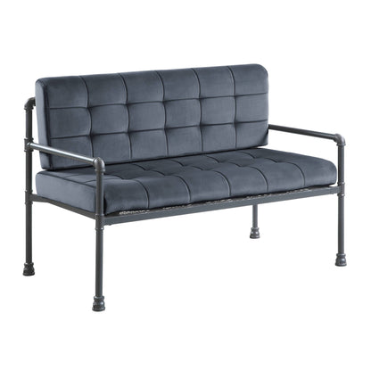 Brantley Velvet Loveseat - Gray