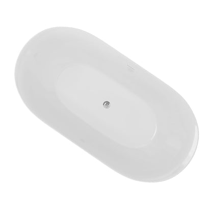 Nuvo 59" Acrylic Free Standing Oval Shape Soaking Tub - Gloss Black+White