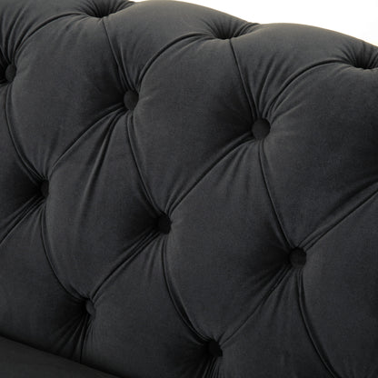 Vivalux Velvet Loveseat Sofa - Dark Gray