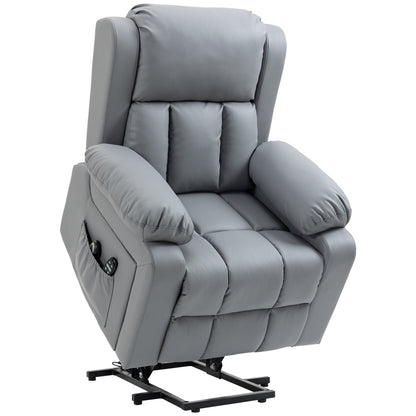 Guz Power Lift Recliner Chair with Heated Vibration Massage - Gray