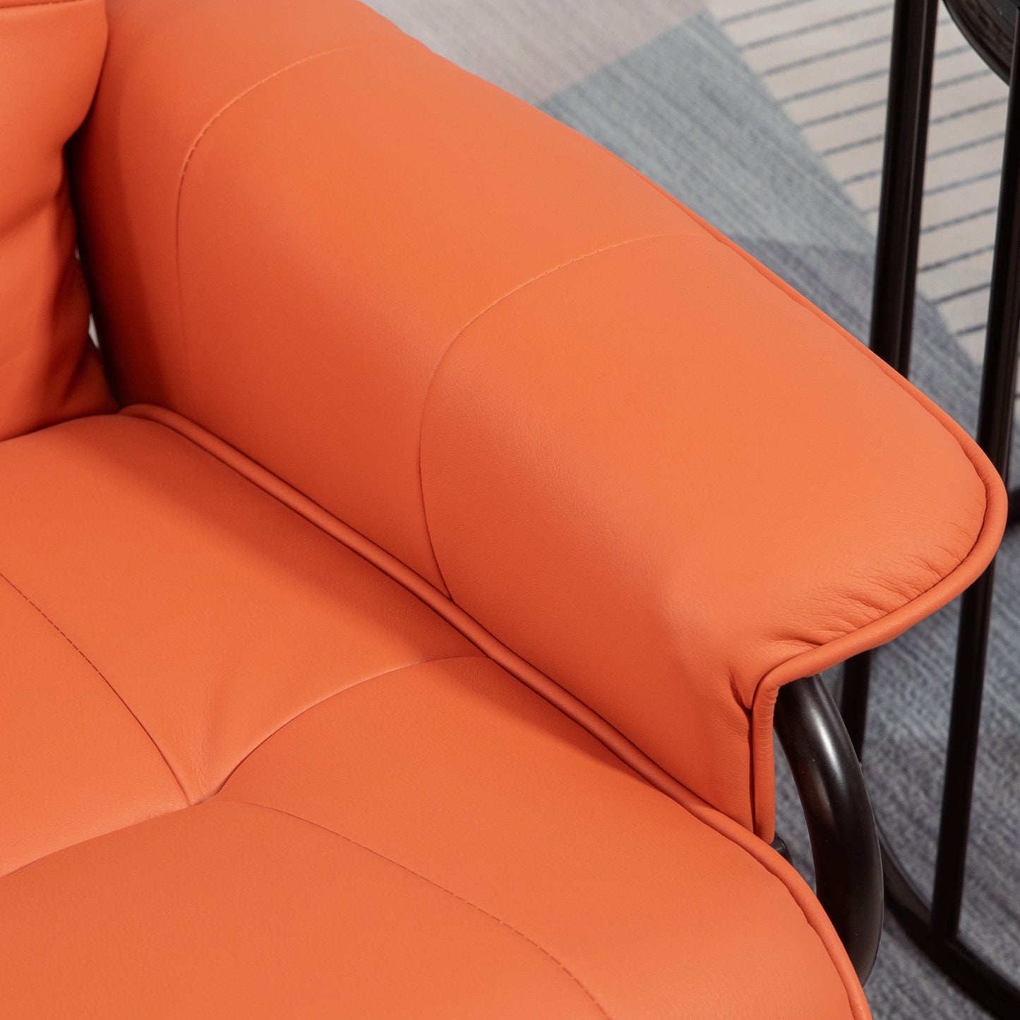 Villa Faux Leather Manual Recline with Footres - Orange