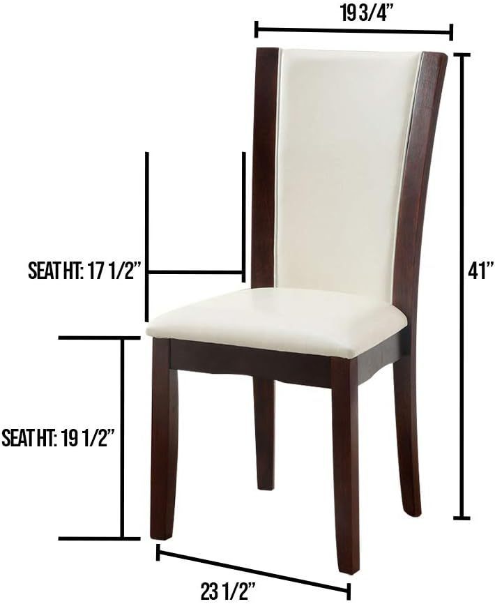 Tova Dining Chair (Set of 2) - White+Dark Cherry