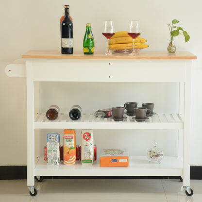 Vintage Kitchen Island & Kitchen Cart  - White