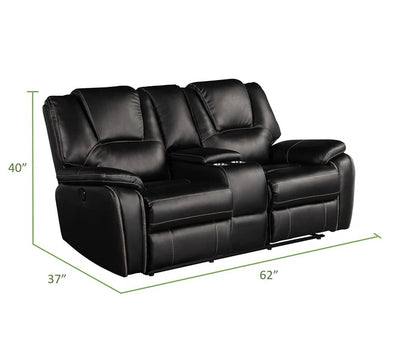 Darcey Power Reclining Loveseat - Black