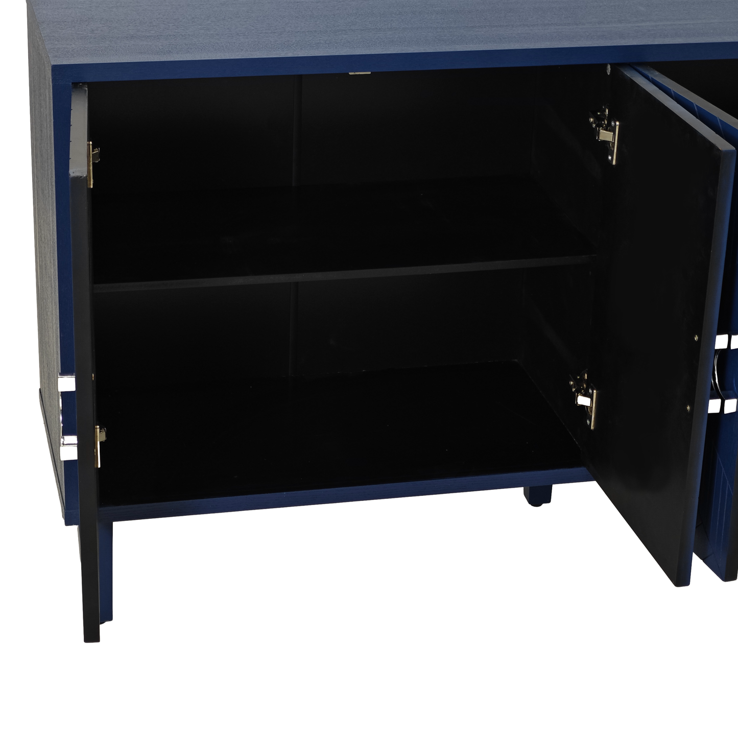 Doria Functional 4-Door Storage Cabinet - Navy Blue