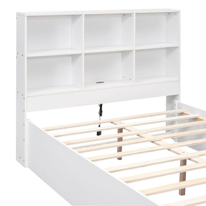 Jazz Full Size Platform Bed w 2 Drawers - White