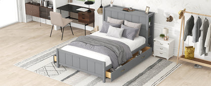 Zeal Full Size Platform Bed w Storage - Gray