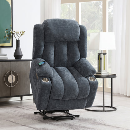 Preston Power Lift Recliner with Heating and Massage - Blue