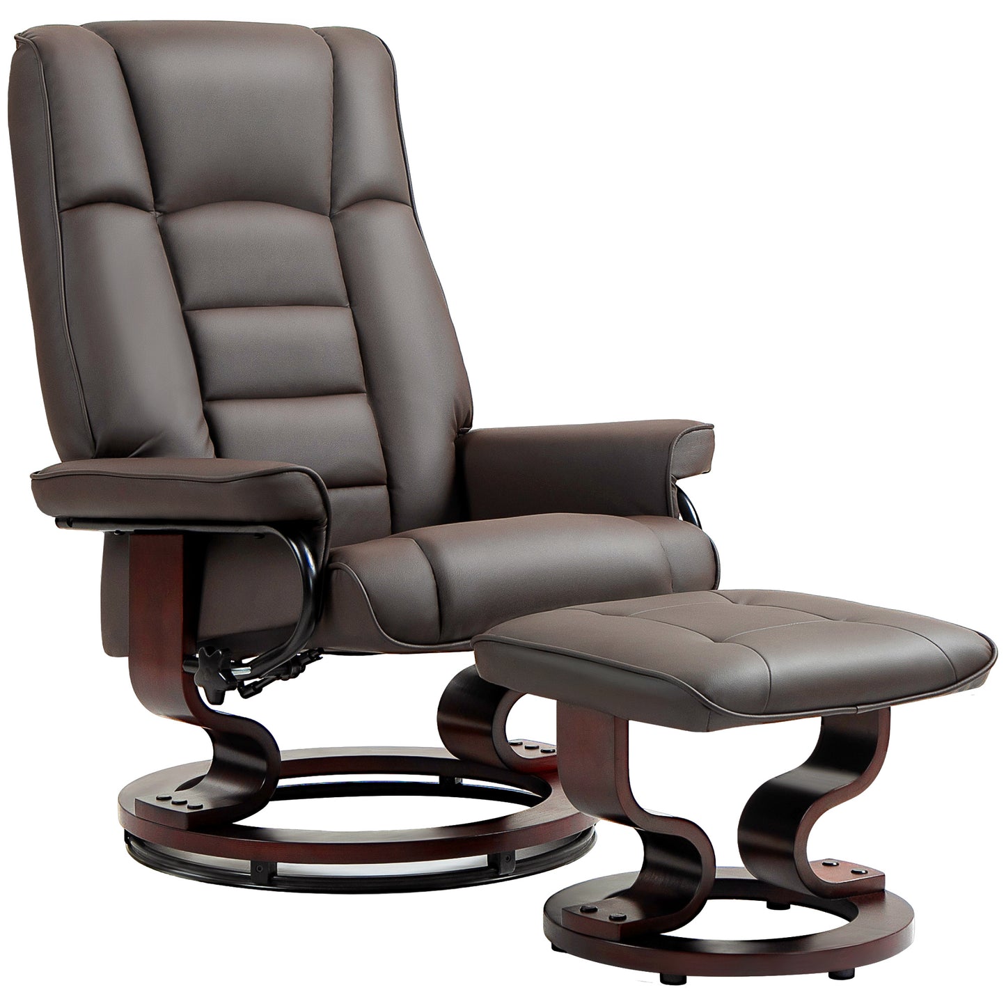 Lulu Swivel Recliner with Ottoman - Brown