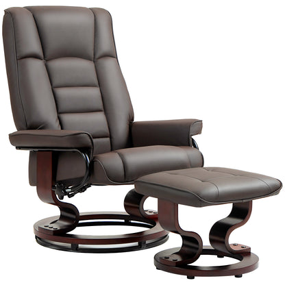 Lulu Swivel Recliner with Ottoman - Brown