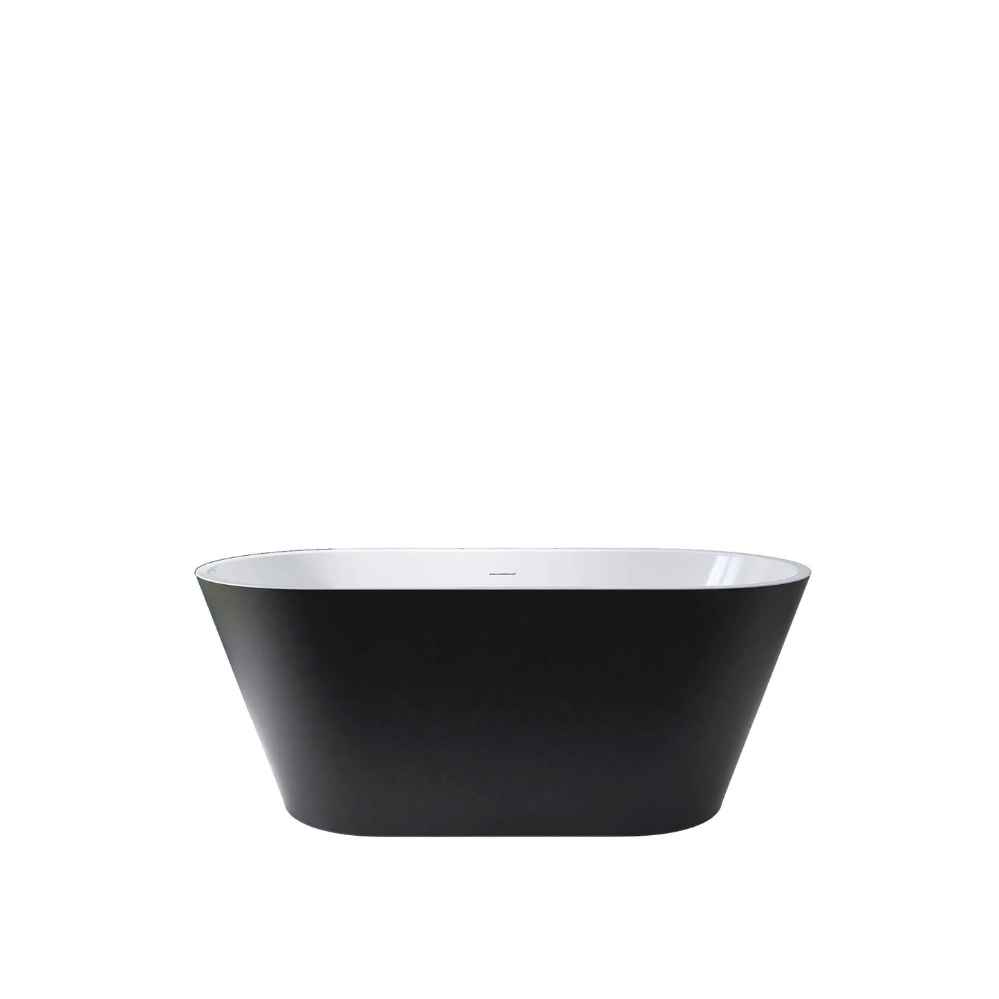 Madison 59" Minimalist  Acrylic Freestanding Soaking Bathtub  -  Matte Black