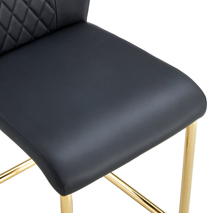 Skye Dining Chair Golden Metal Leg (Set of 4) - Black