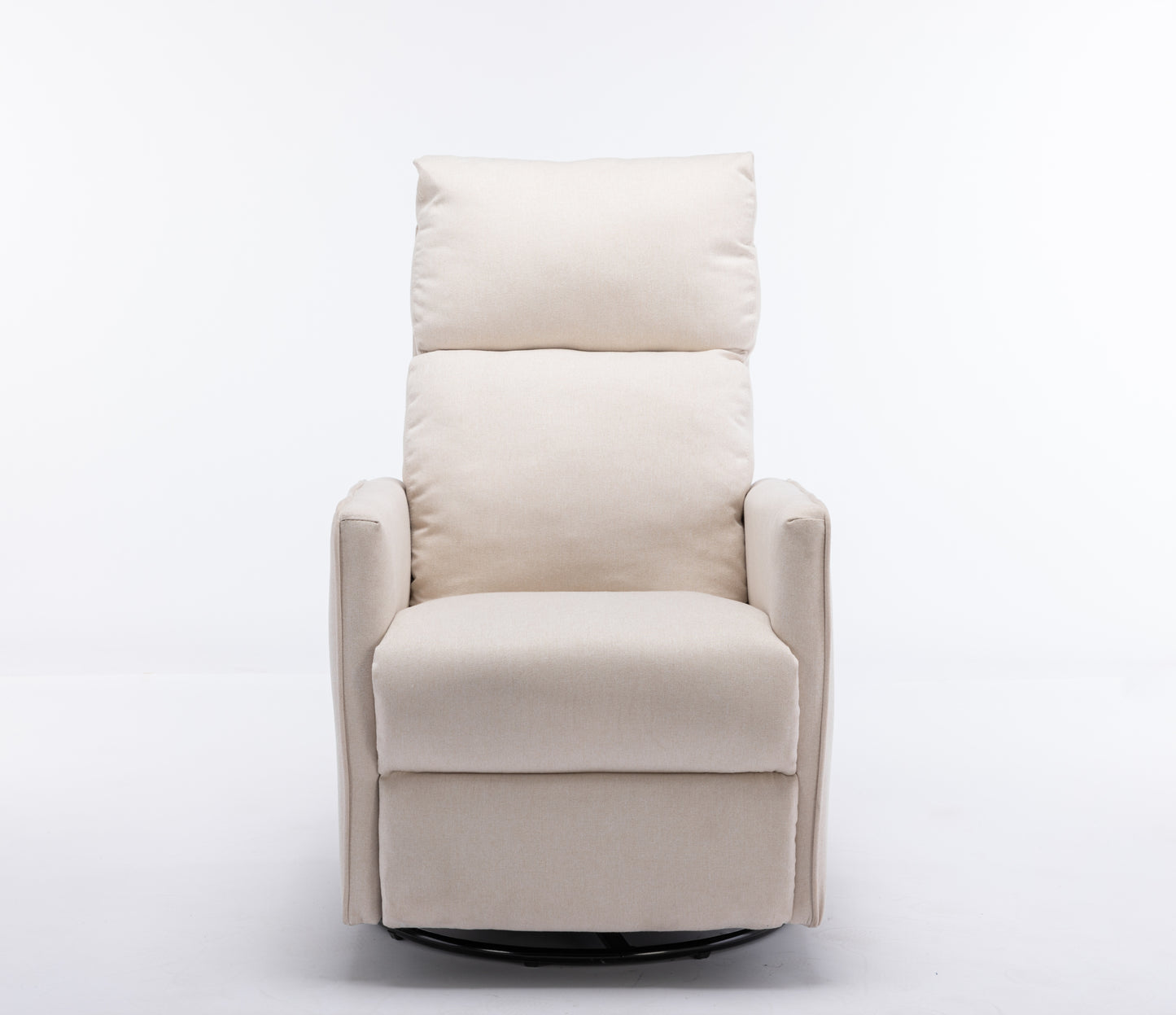 Cotton Linen Fabric Swivel Rocking Chair - Beige