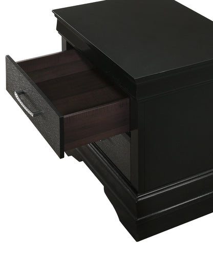 Scota Solid Wood Two Drawers Nightstand - Black