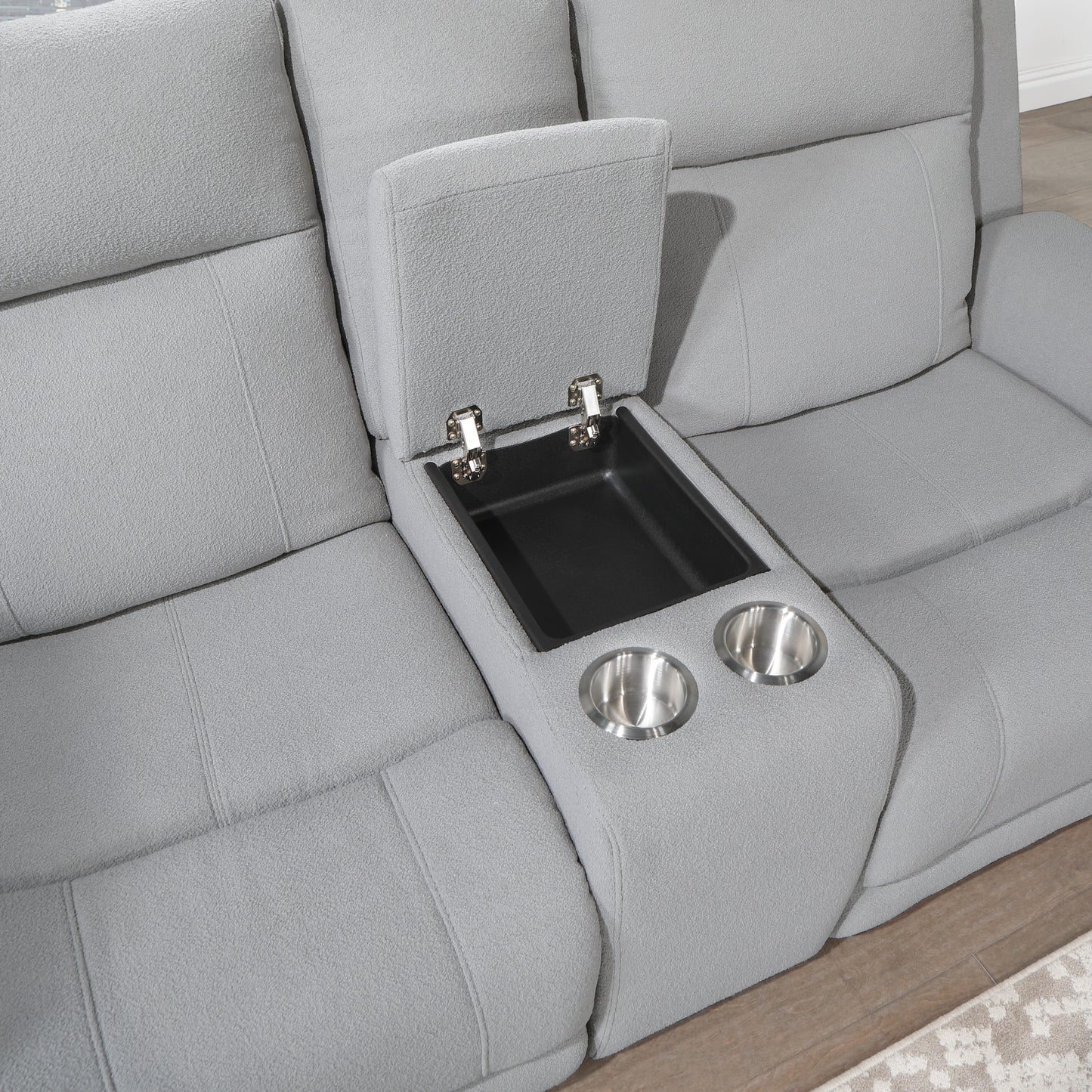 Eco Recliner Console Loveseat - Gray