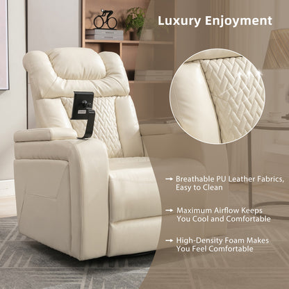 Comfort Max 270 Degree Swivel Power Recliner - White