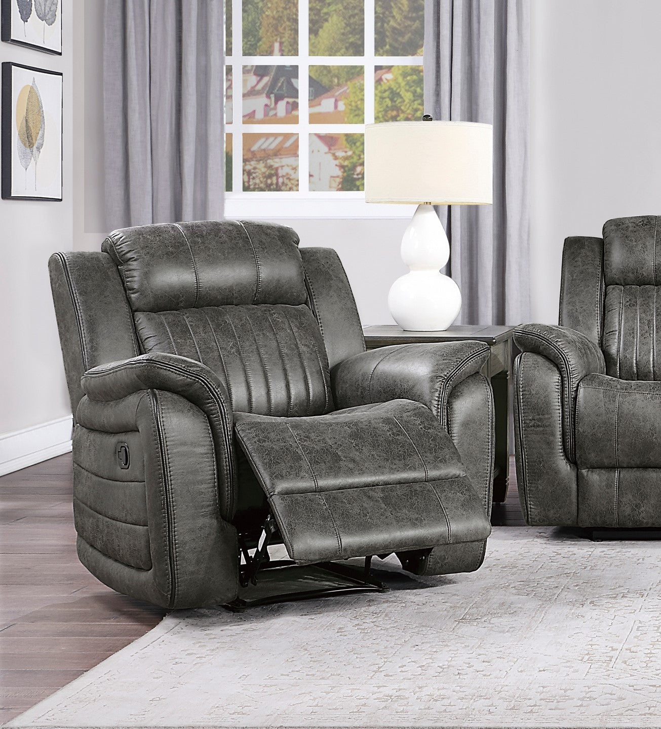 Munoz Classic Brownish Gray Reclining Chair