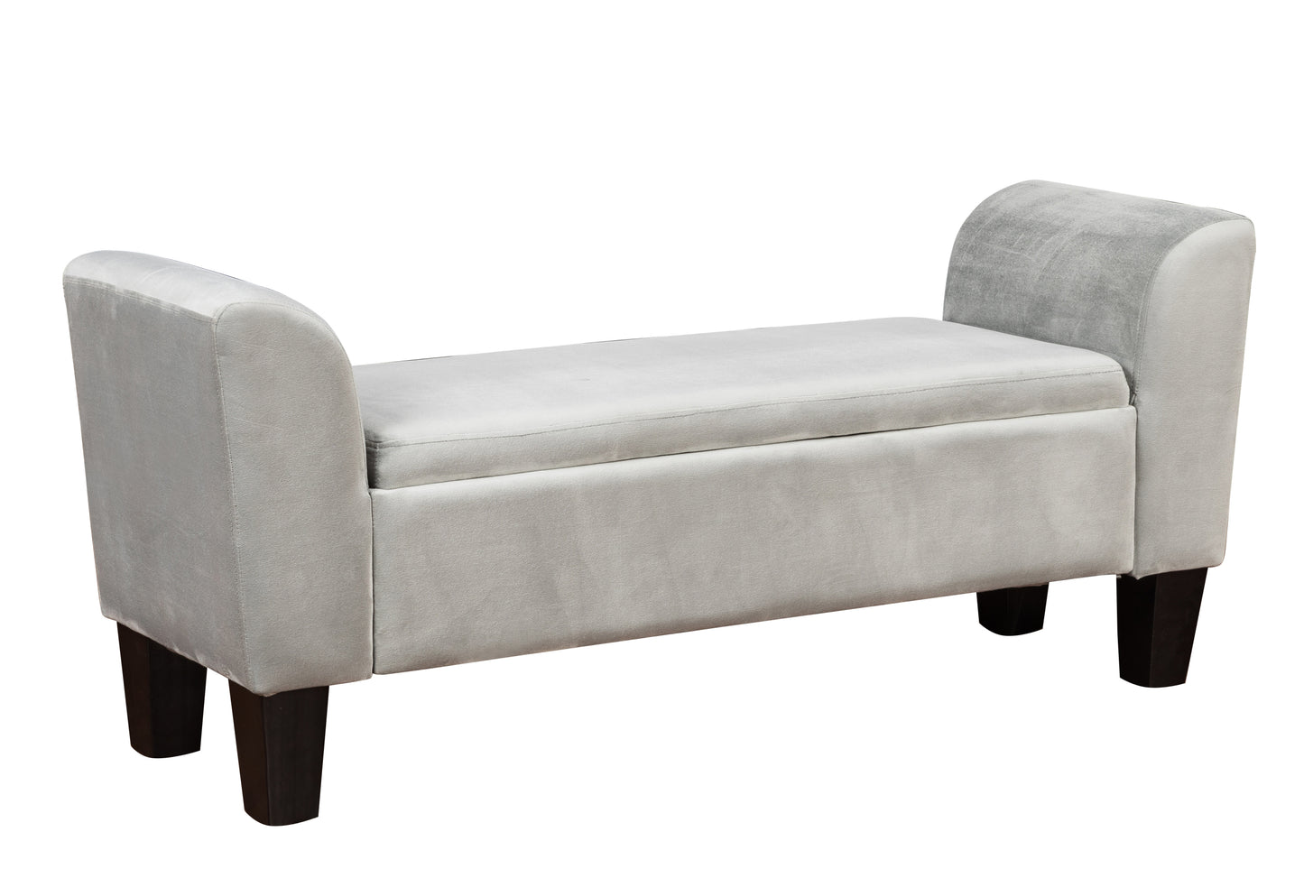 Mila Velvet Ottoman Bench with Storage - Gray