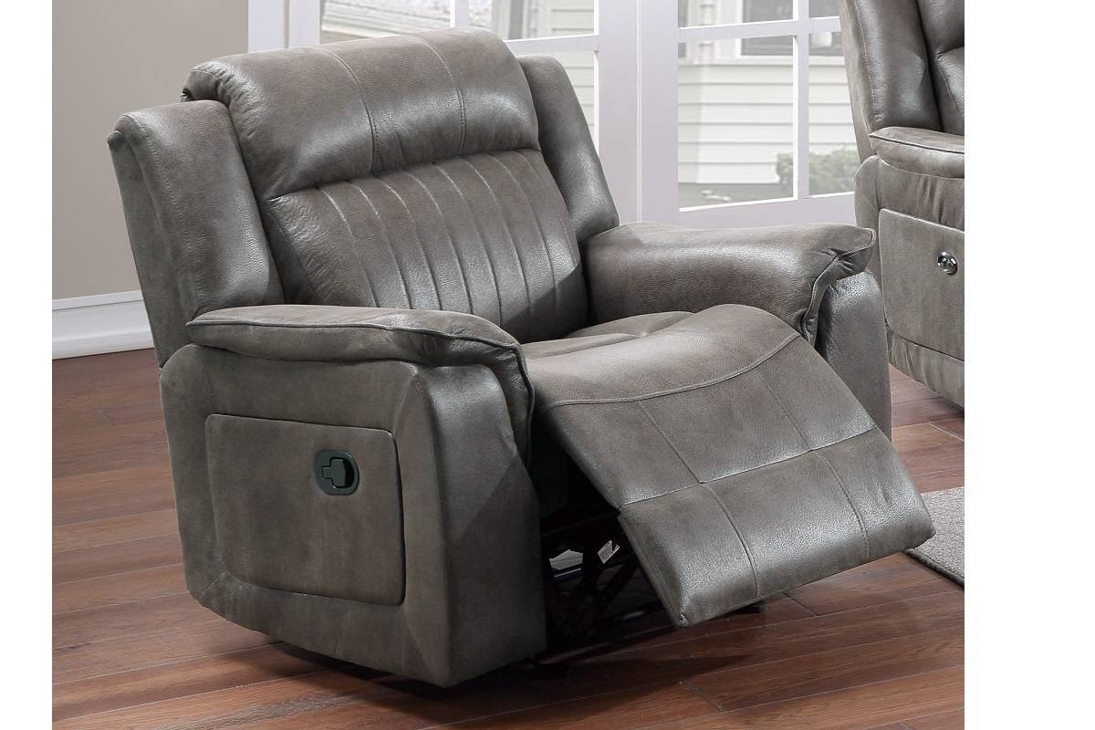 Montoya Manual Motion Glider Recliner Chair - Blue+Gray