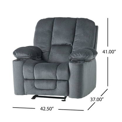 Luxurious Manual Recliner Chair - Silver