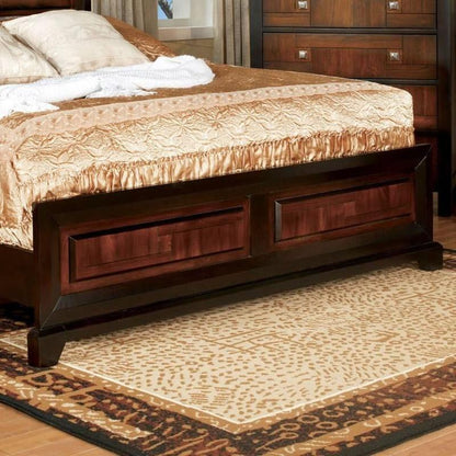 Natasia Solidwood Queen Size Bed - Walnut