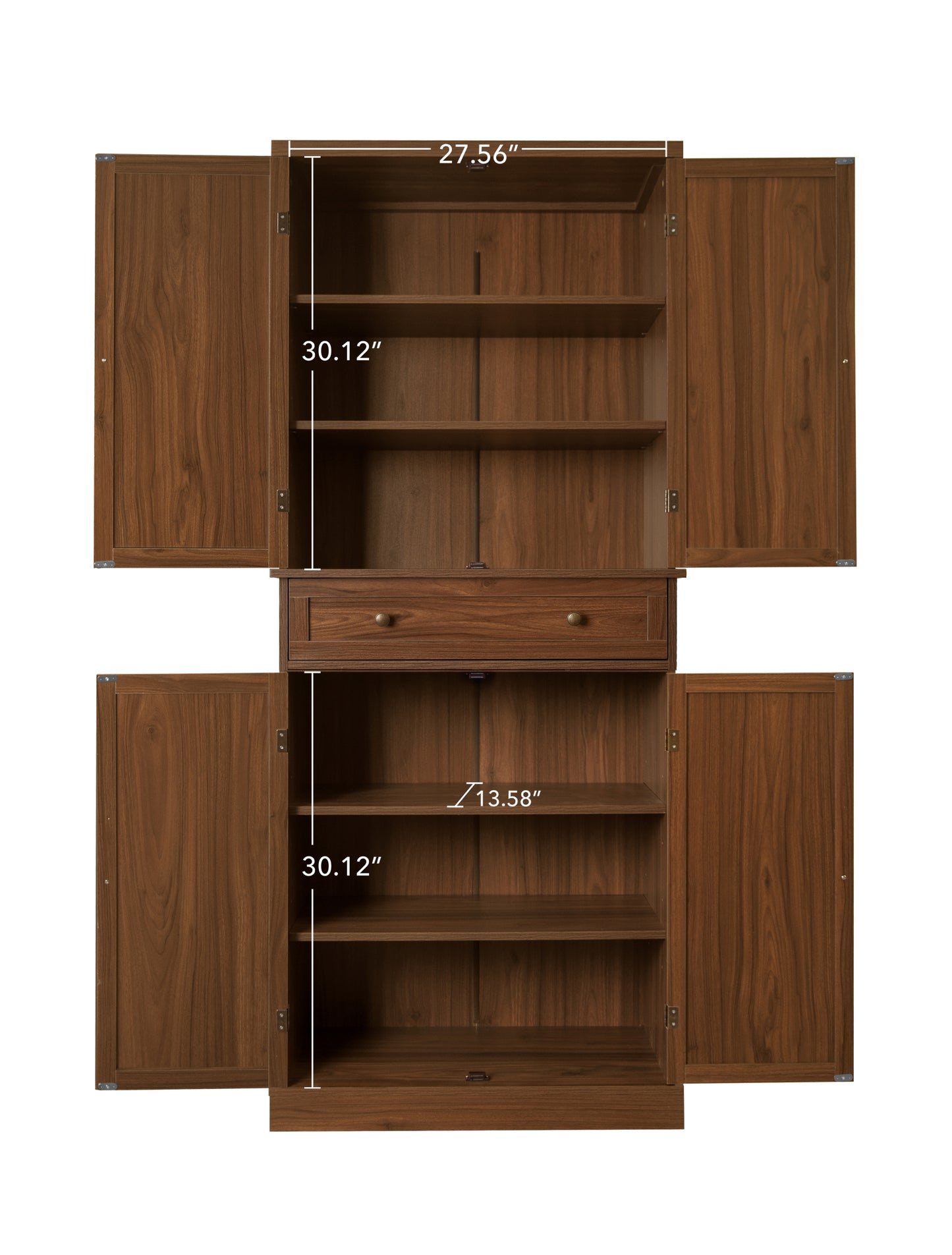 Robu 4 Door Cabinet with 1 Drawer - Walnut