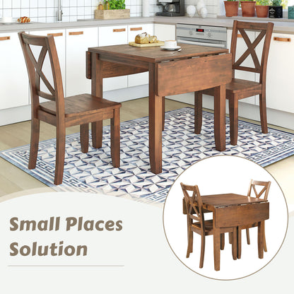 Vito 2pc Dining Set Dining Table 2x Side Chairs - Brown