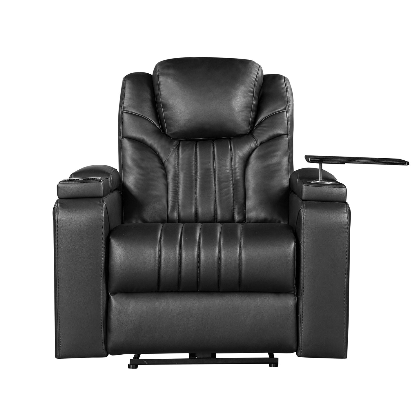 Morris PU Leather Power Recliner - Black