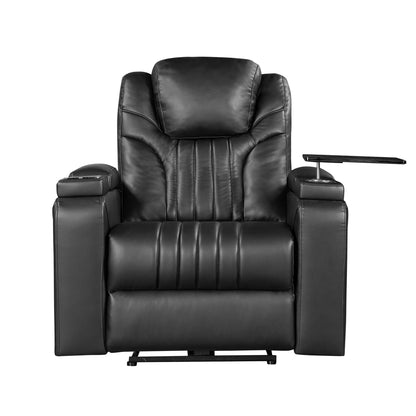 Morris PU Leather Power Recliner - Black