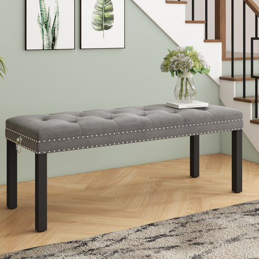 Jabra Velvet Upholstered Bench - Black