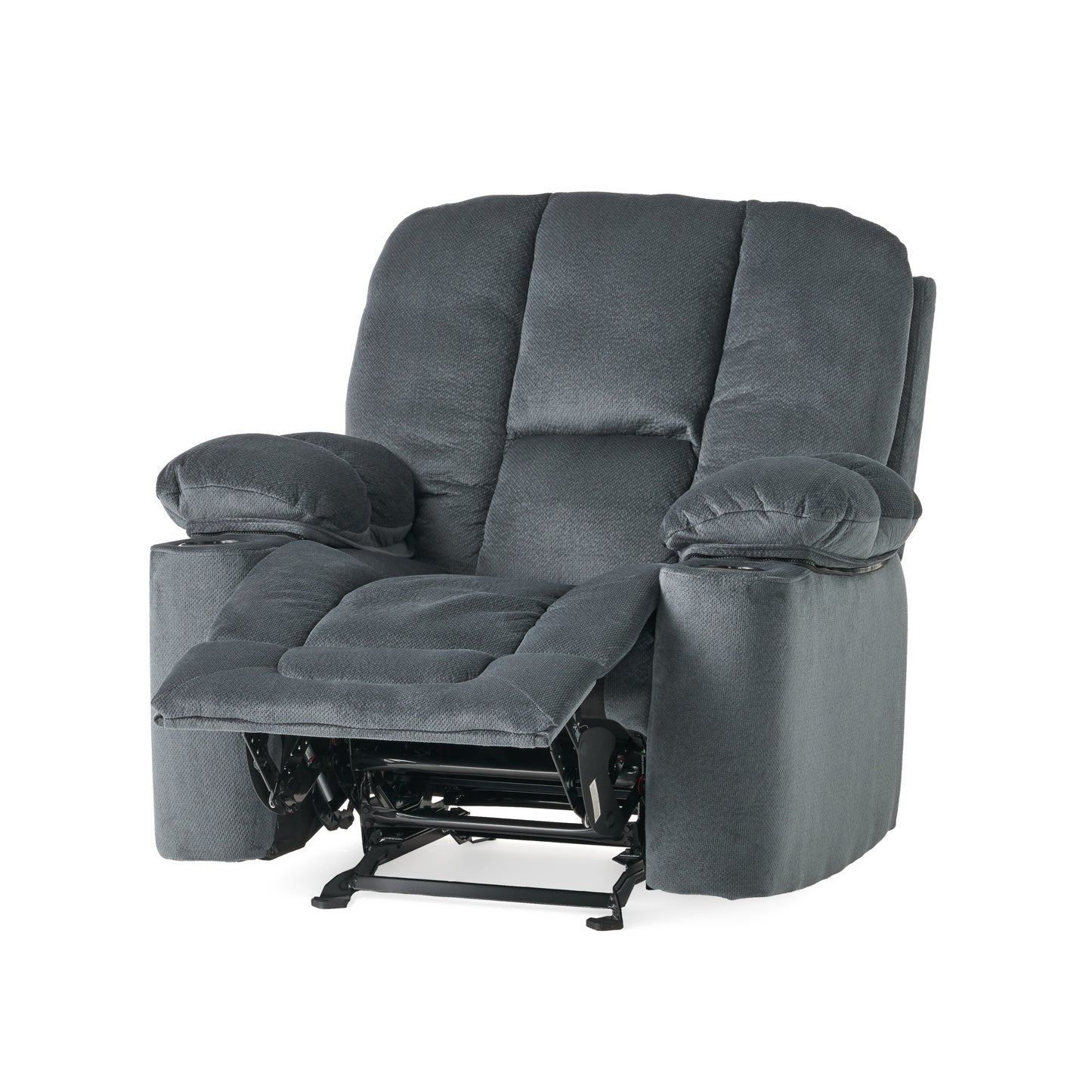 Luxurious Manual Recliner Chair - Silver