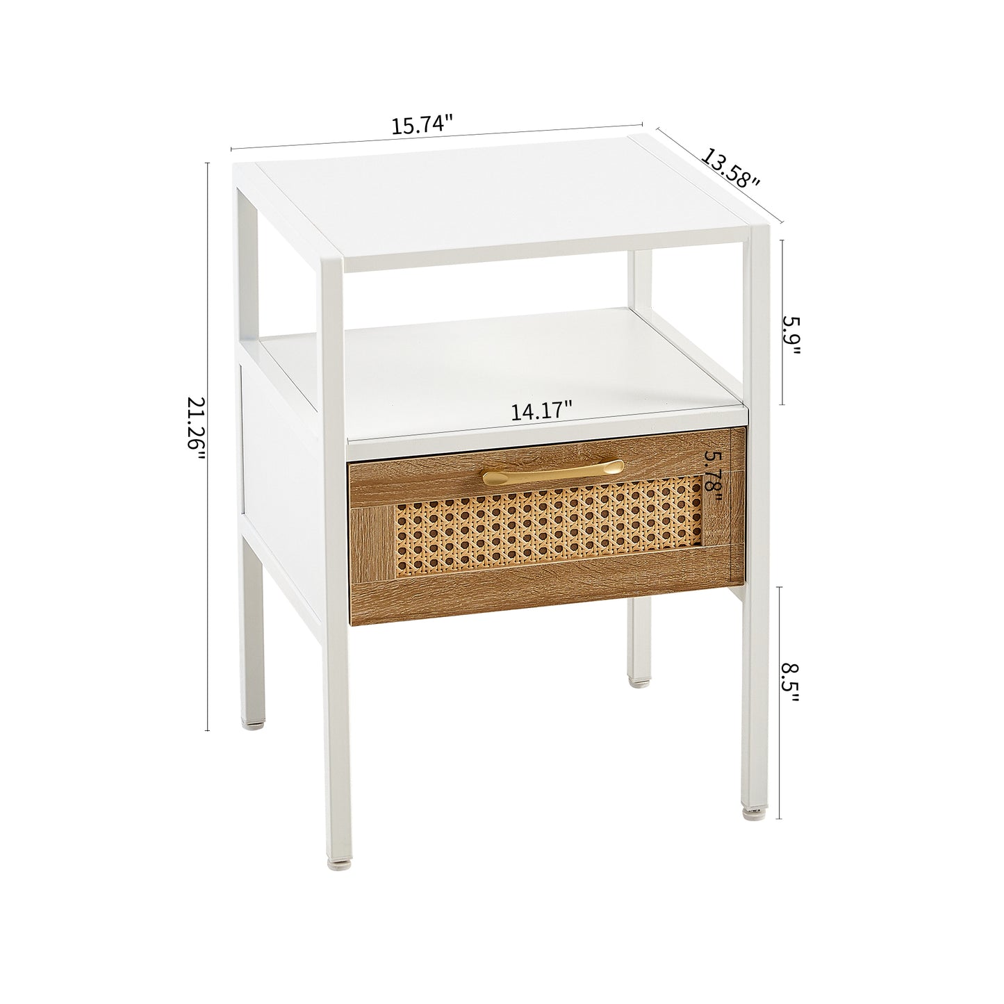 Mena Rattan Nightstand ( Set of 2) - White