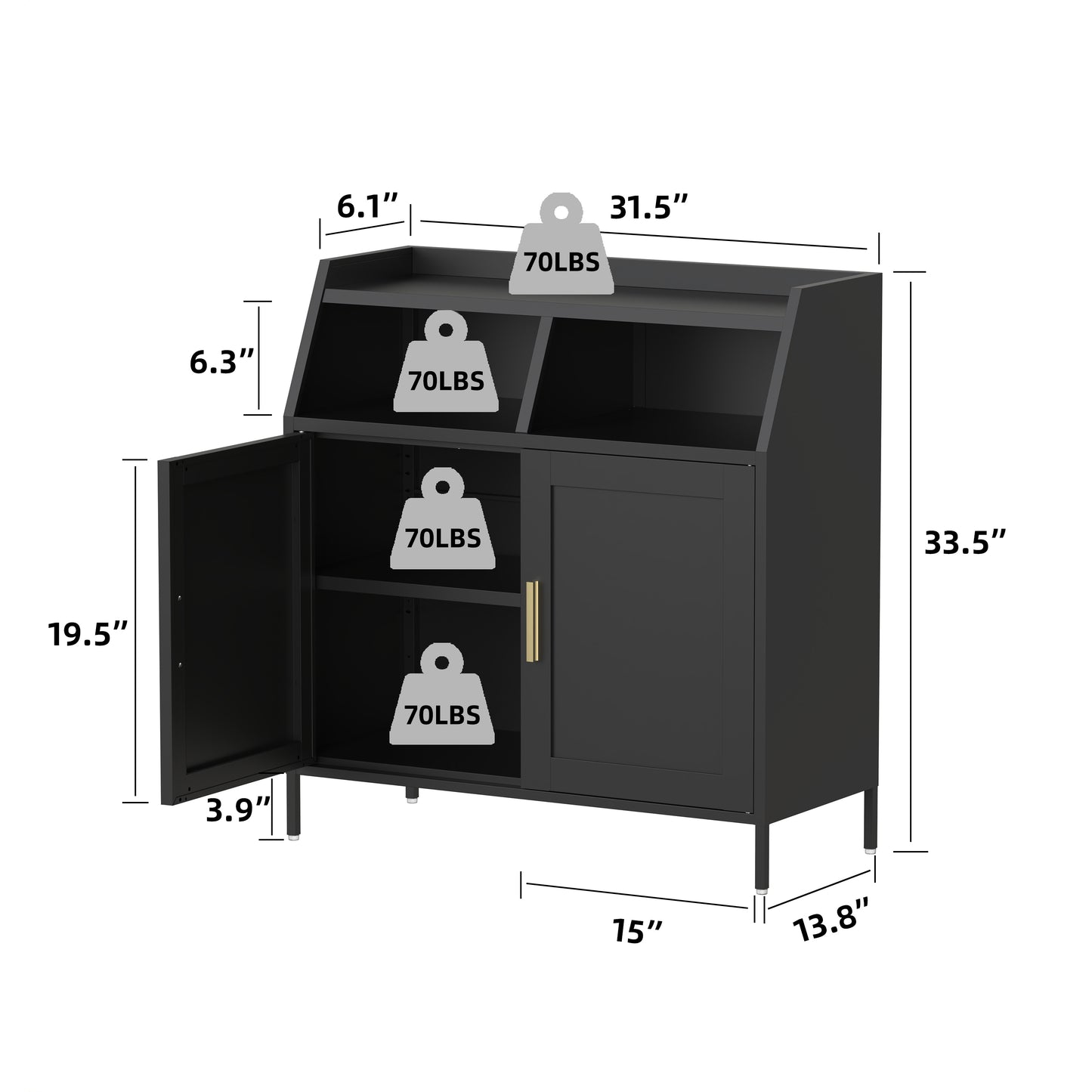 Neha Storage Cabinet - Black