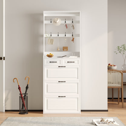 Chelsea II Shoe Storage Cabinet - White+Oak