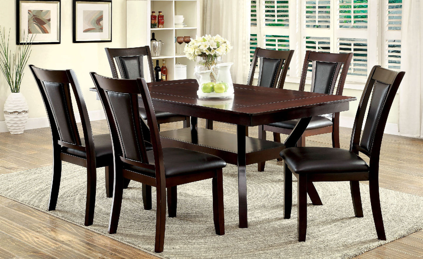 Tricia Dining Wooden Chair  Set of 2 - Cherry+Espresso