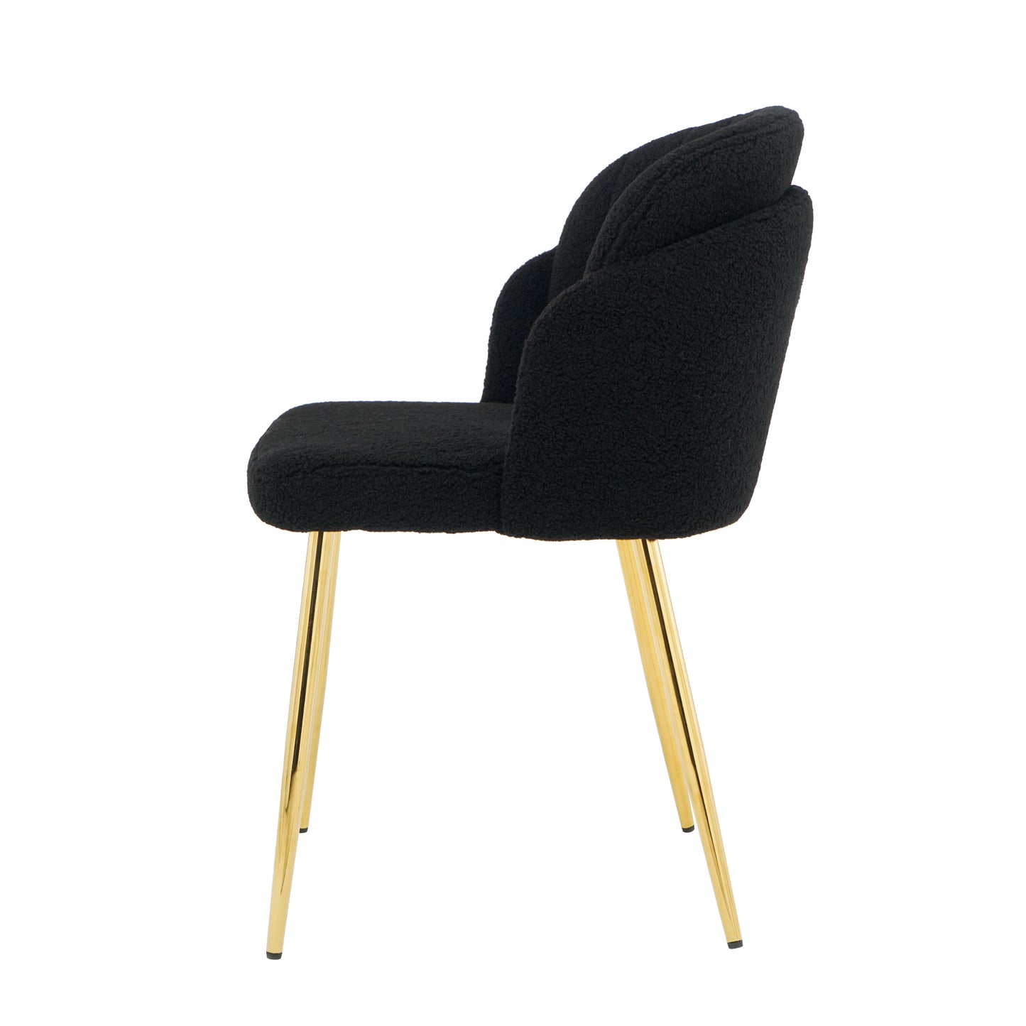 Zulma Fabric Dining Chairs with Gold Leg (Set of 2) - Black