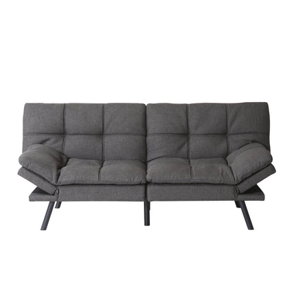 Koa Modern Convertible Memory Foam Futon Sofa Bed - Dark Grey