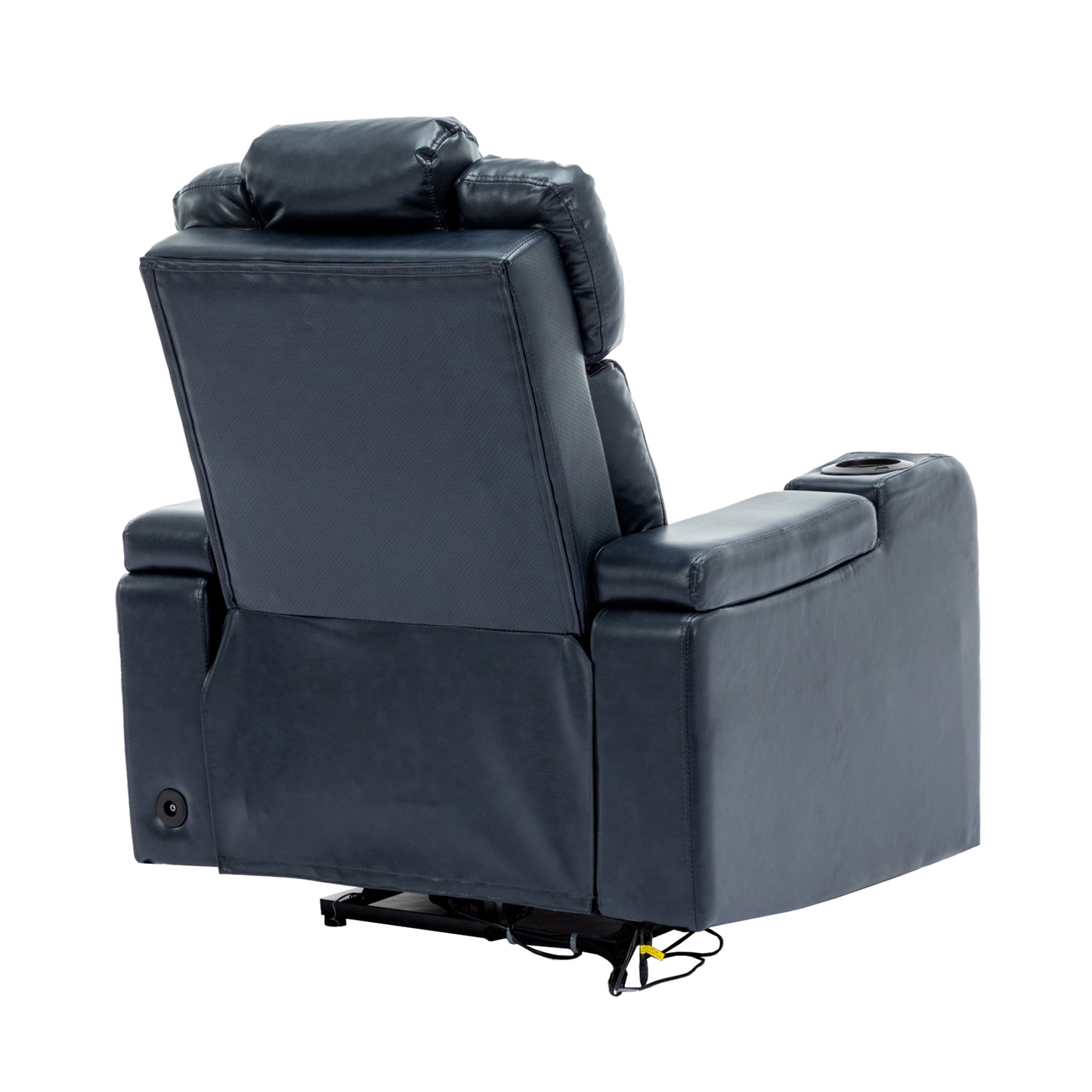 Xavier PU Leather Power Recliner - Blue