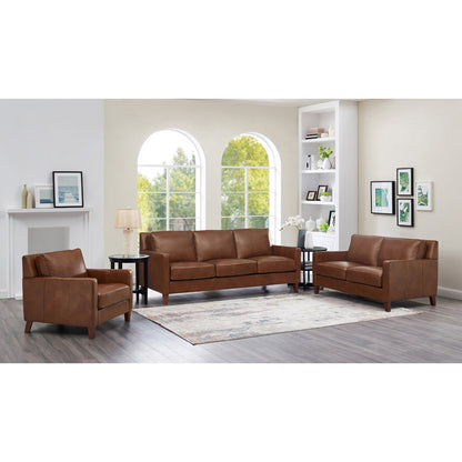 Ashby Leather Loveseat - Pecan