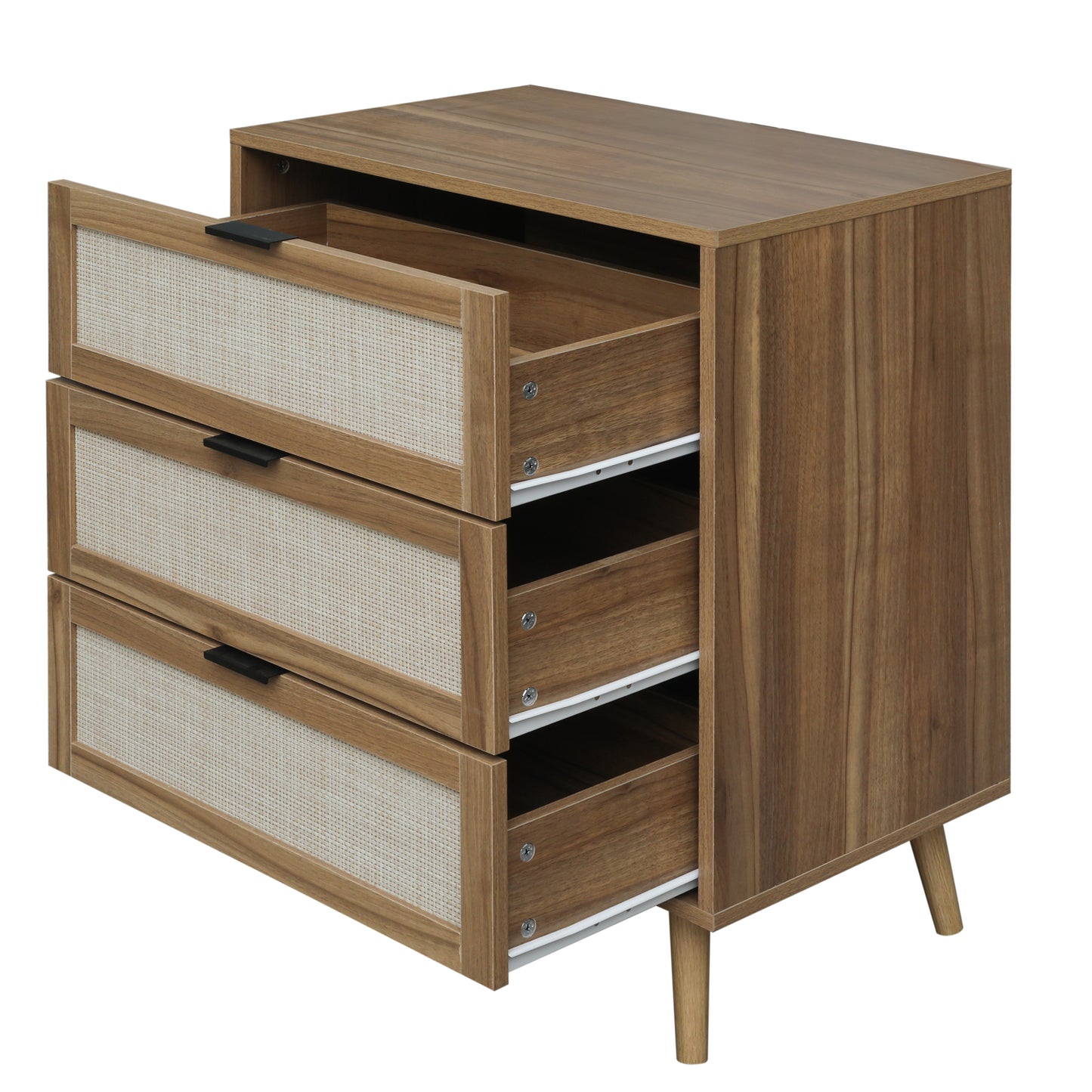 Kooboo 3 Drawer Nightstand End Table - Walnut