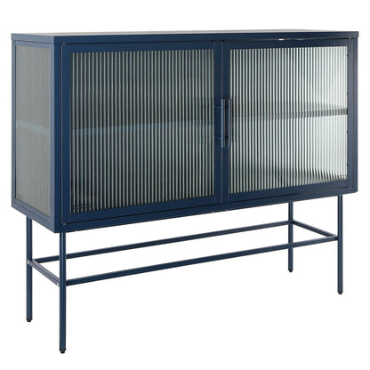 Pratt II Double Door Tempered Glass Sideboard - Blue