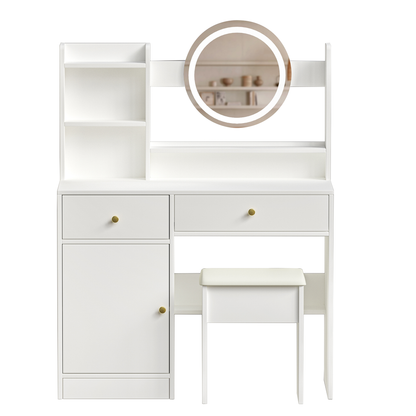 Zamo II Vanity Desk with Mirror and Lights