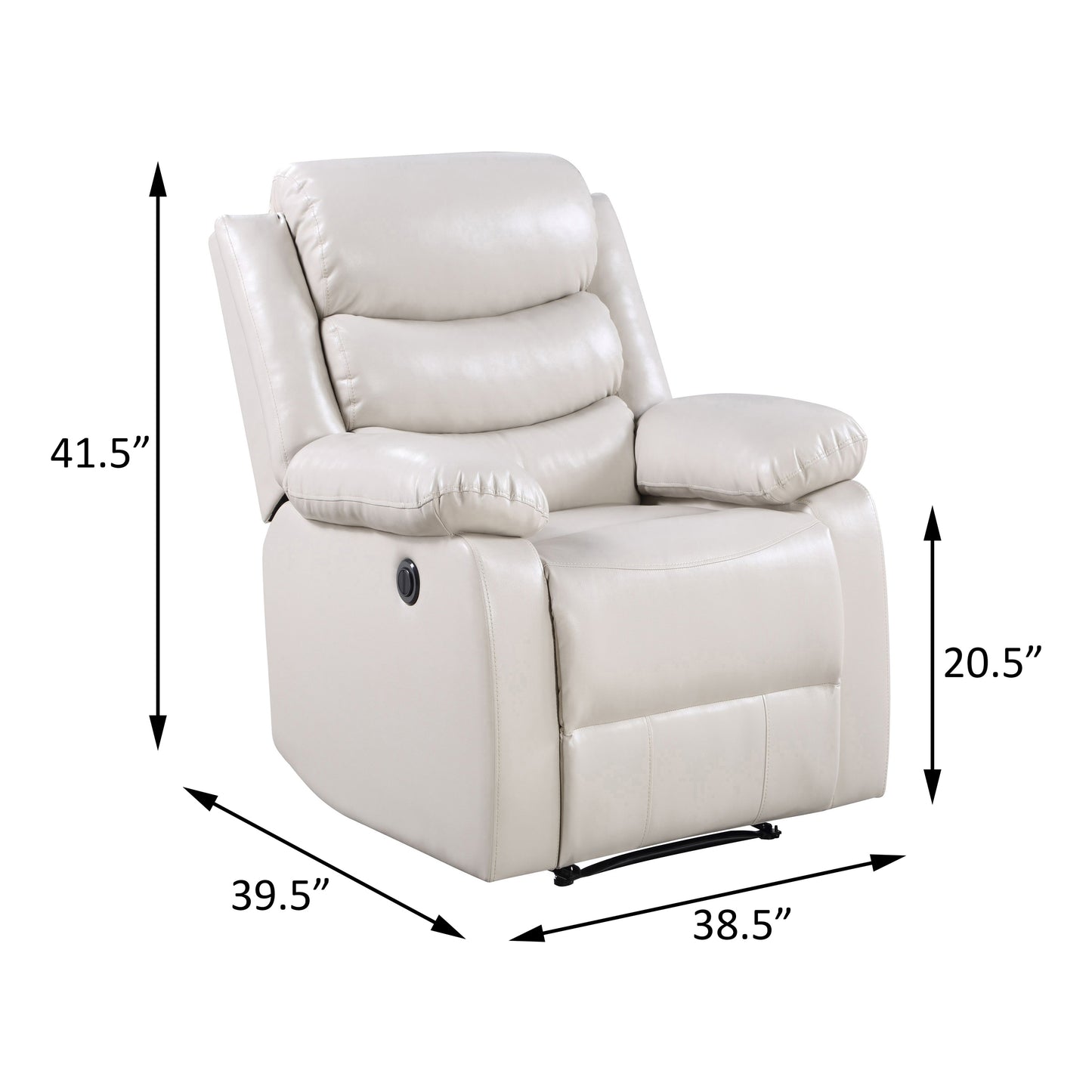 Kingston Power Recliner with Pillow Top Arms - Beige