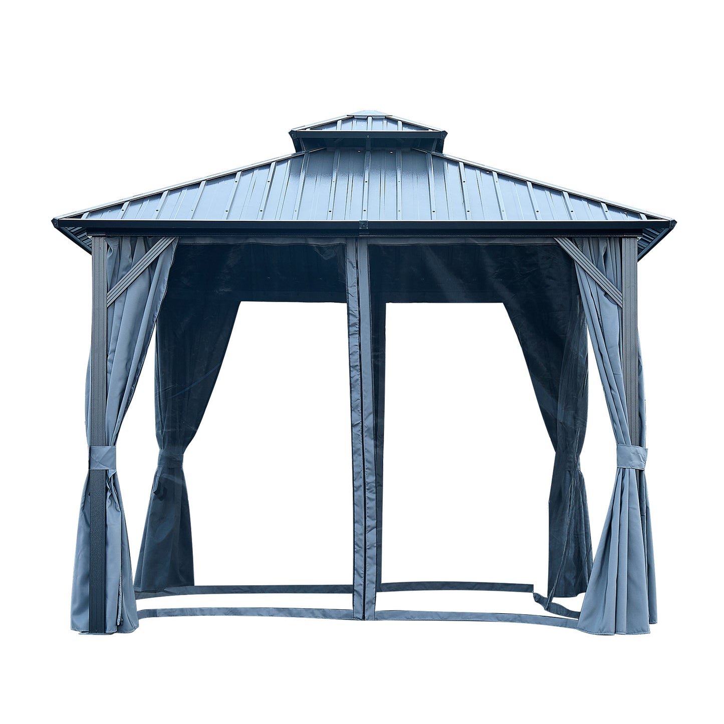 Afix 10 X 10 ft Permanent Hardtop Gazebo Canopy - Gray