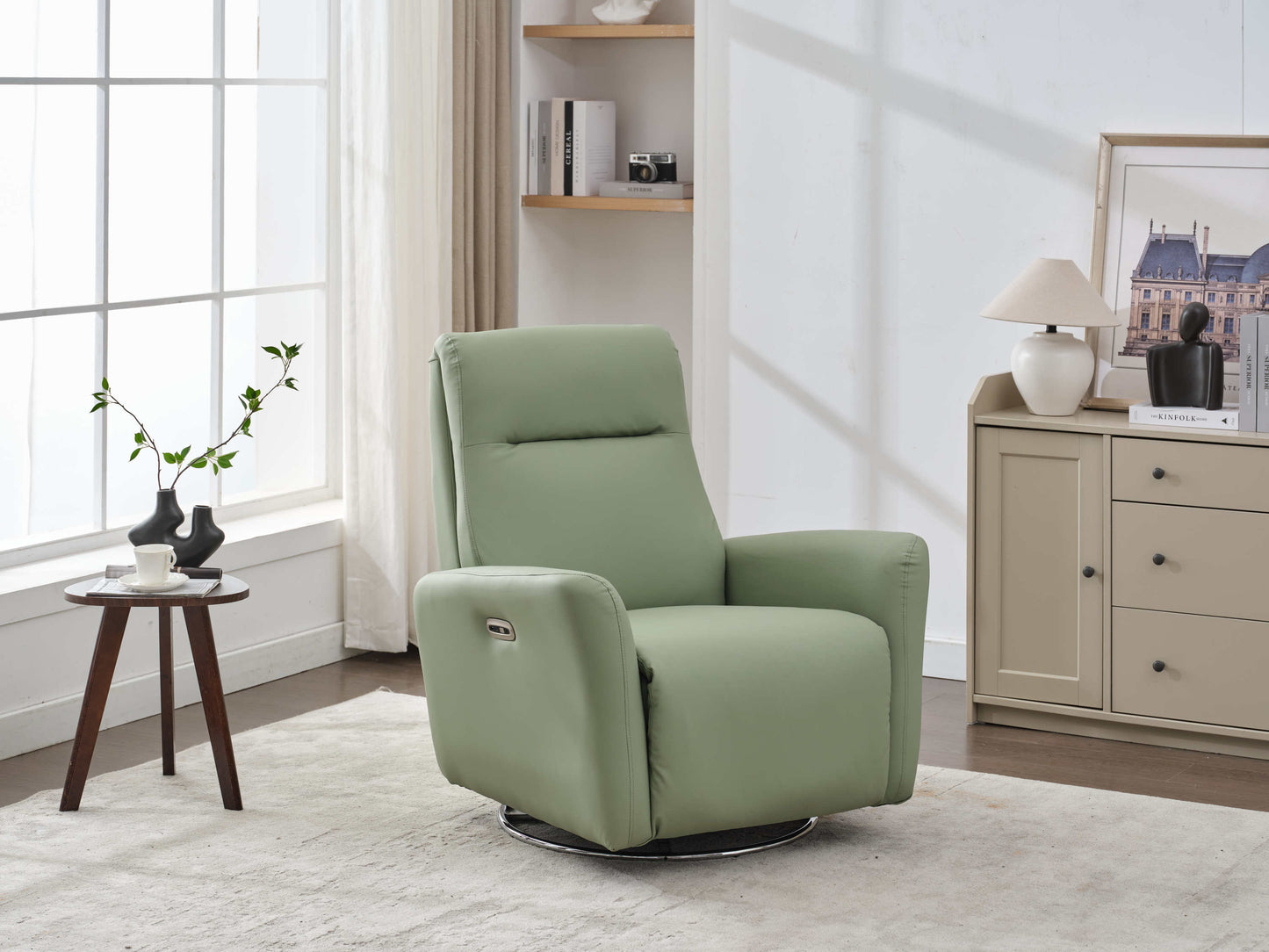 Mosley Swivel Glider Recliner Chair - Green